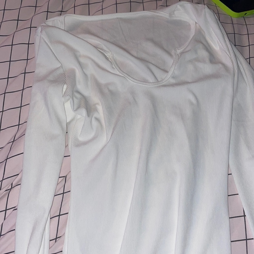 White long sleeve midi ribbed dress size small never worn